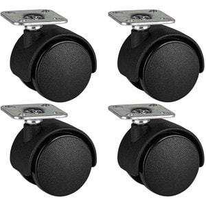 Main product image for 4-Pack 1.5" Black Plastic Caster Wheel Swivel Plate Caster with 55 lb. Load Rating269-684